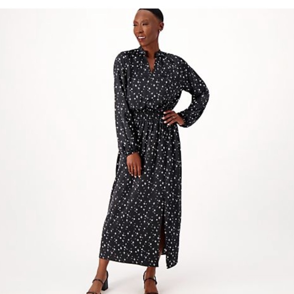 NWOT. Candace Cameron Bure Star Print Maxi Dress. Size:L.